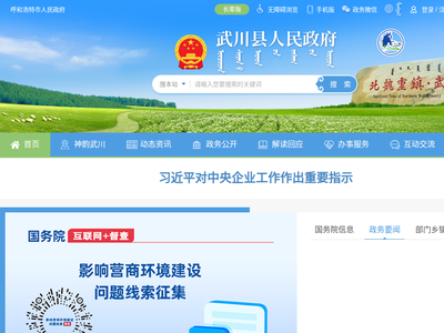 “武川县人民政府”网站截图