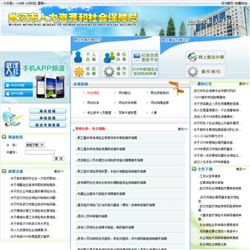 武汉市人力资源和社会保障服务网网站截图