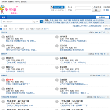 爱书楼TXT论坛网站截图