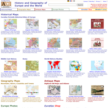 欧洲历史地图资料库网站截图