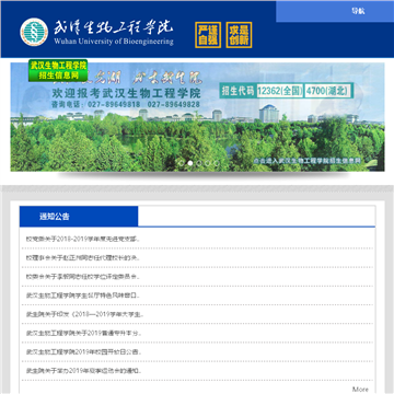 武汉生物工程学院网站网站截图